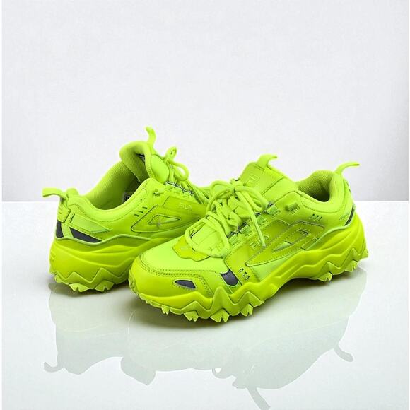 FILA Oakmont Trail Safety Yellow Running Shoes Women 9.5 Chunky Streetwear Boho - Picture 2 of 12